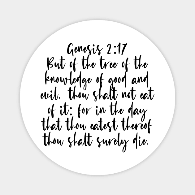 Genesis 2:17 Bible Verse Magnet by Bible All Day 